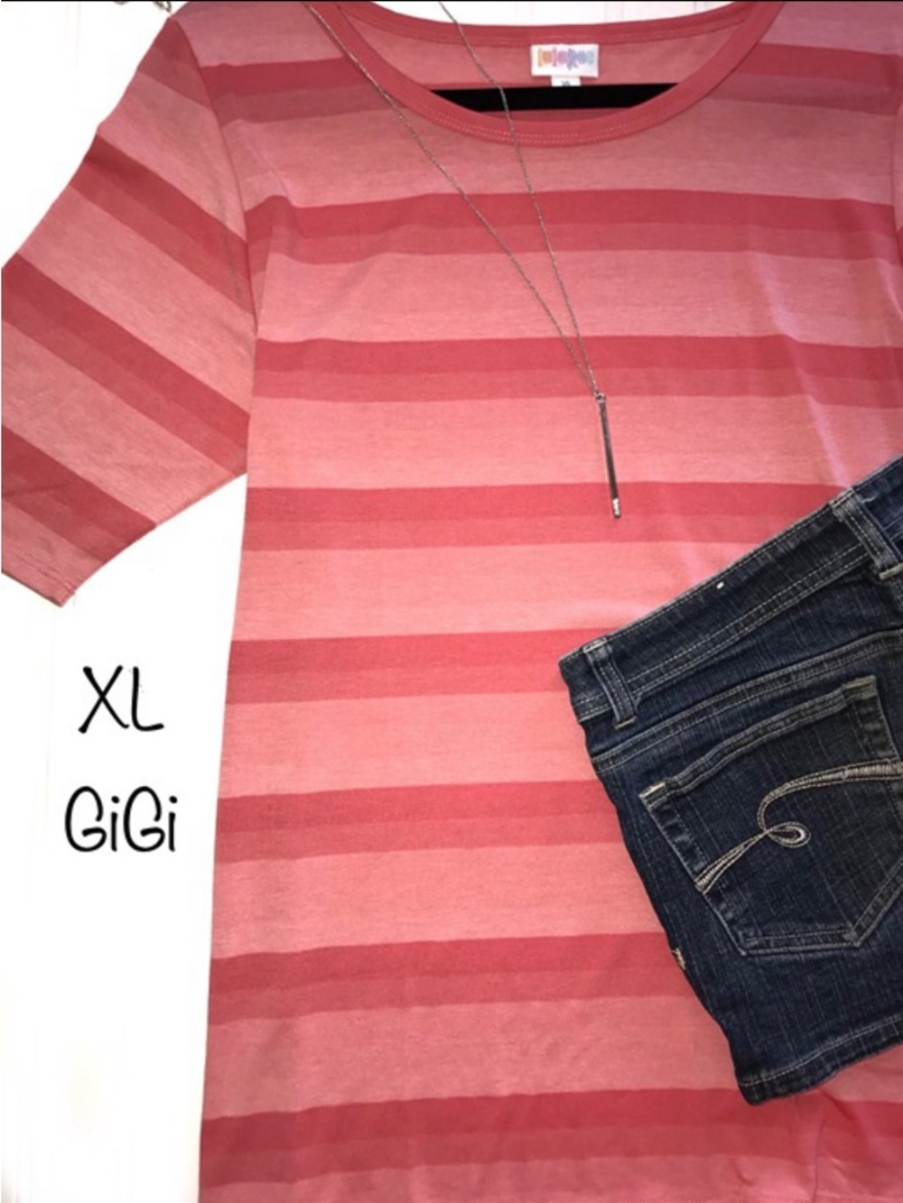 Lularoe XL pink striped GIGI womens XL top shirt brand new nwt (G14)